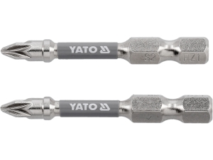 Bity do wkrętarki YATO pz1 1/4 cala 50mm niklowane 2 szt. końcówki s2 YT-78023