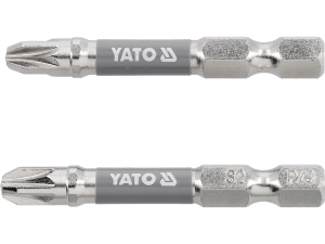 Bity wkrętakowe YATO długie pozidriv pz3x50mm 2 szt. stal s2 niklowane YT-78025