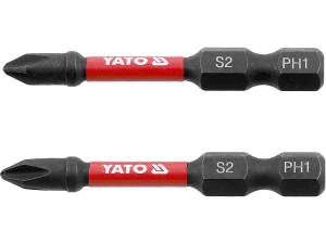 Bity udarowe do wkrętarki YATO ph1 1/4 cala 50mm 2 szt. stal s2 philips YT-78040