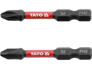 Bity udarowe YATO ph2 1/4 cala długie 50mm 2 szt. stal s2 do wkrętarki YT-78041