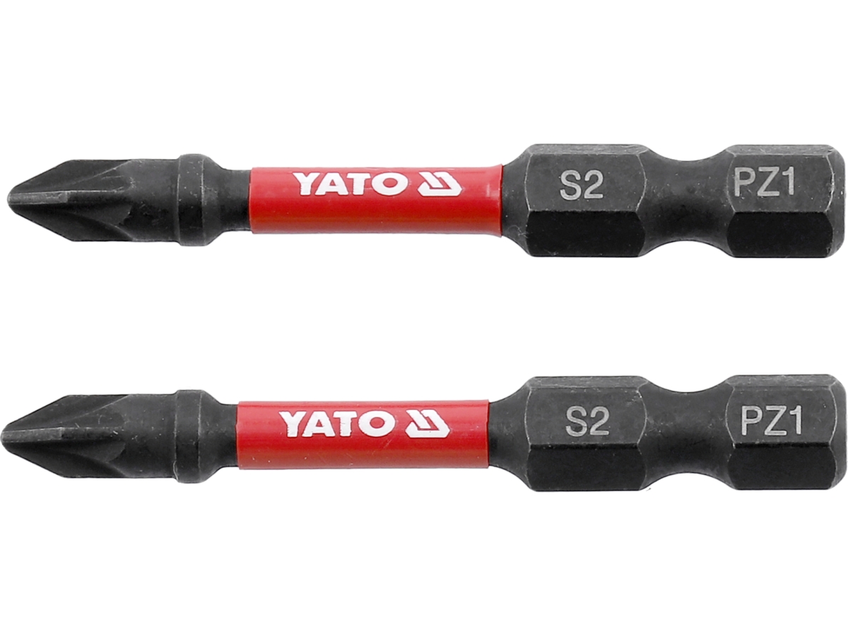 Bity udarowe PZ1 pozidriv 50 mm, dwie sztuki, stal S2 YATO YT-78043