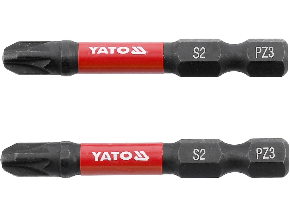 Bity udarowe pozidriv PZ3 50 mm, zestaw 2 szt., czerwono-czarne YATO YT-78045