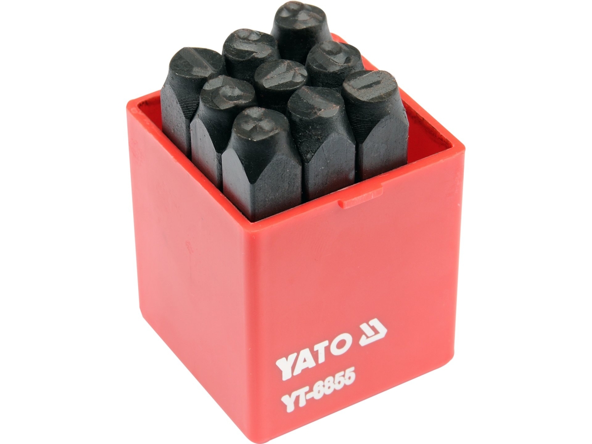 Znaczniki numeratory cyfrowe zestaw 9 szt. w czerwonym pudełku YATO YT-6855