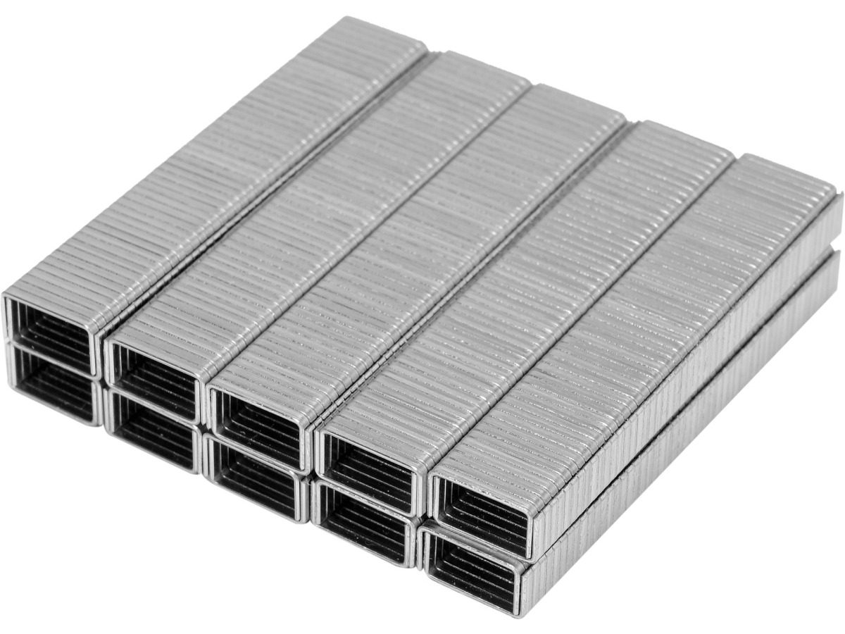 Zszywki stalowe do takera 6 mm, srebrne, zestaw kilkunastu opakowań YATO YT-70270