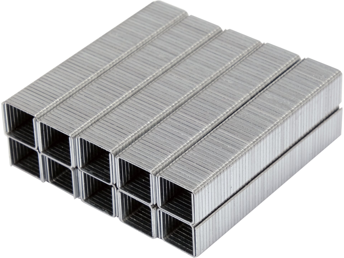 Zszywki metalowe 10 mm w opakowaniach, widok z góry, srebrne YATO YT-70272