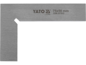 Kątownik ślusarski YATO 75x50mm stalowy płaski pomiarowy do trasowania YT-70750