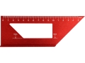 Kątownik stolarski aluminiowy czerwony widok z boku z podziałką i wycięciem YATO YT-70797