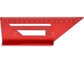 Kątownik stolarski aluminiowy czerwony widok z góry z podziałką i stopką YATO YT-70797