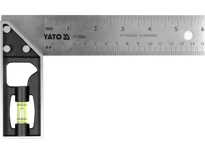 Kątownik ślusarski YATO 150mm stal nierdzewna z libellą YT-70843