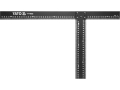 Kątownik aluminiowy czarny z podziałką, ramiona 1200 mm, zbliżenie na skalę YATO YT-70855