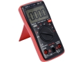 Miernik cyfrowy na podstawce, widok z boku z gniazdami pomiarowymi YATO YT-73089