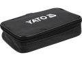 Czarne etui na miernik z białym logo YATO z boku YT-730895