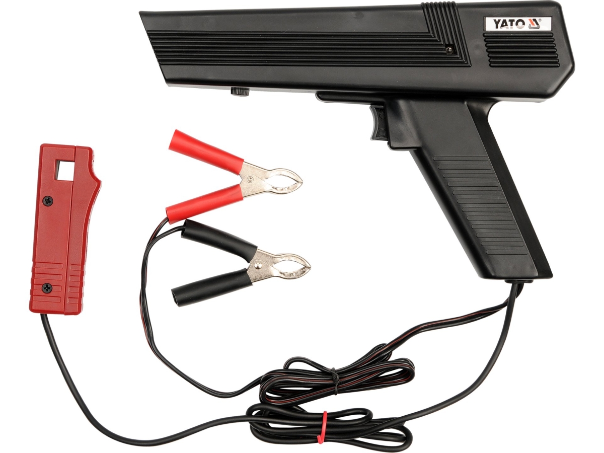 Lampa stroboskopowa ksenonowa 12V czarna z czerwonym czujnikiem i przewodami YATO YT-7310