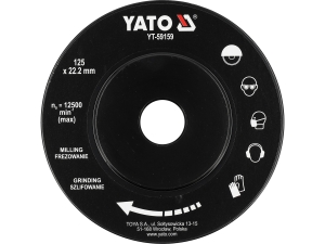 Tarcza tarnik skośna do drewna YATO 125mm do szlifierki kątowej stal YT-59159