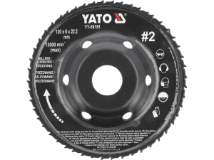 Frez tarnik pełny YATO wypukły 120x6mm na szlifierkę kątową do drewna YT-59181