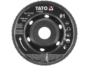 Frez tarnik pełny YATO wypukły 120x18mm na szlifierkę kątową do drewna YT-59184