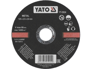 Tarcza do cięcia metalu YATO 125x2.5x22.2mm do szlifierki kątowej YT-5924