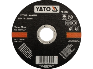 Tarcza do cięcia kamienia YATO 115x1.5x22.2mm do szlifierki YT-5930