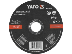 Tarcza do cięcia kamienia YATO 125x22 2mm tnąca szerokość rzazu 1,2mm YT-5932