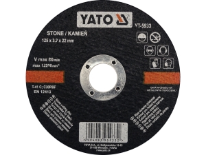 Tarcza do cięcia kamienia YATO 125x22 2mm tnąca grubość 3 2mm grd YT-5933