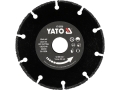 Tarcza tnąca do drewna YATO 125 mm z czarnym korpusem i ząbkowaną krawędzią YT-59760