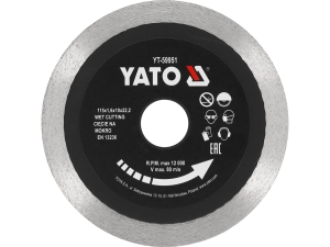 Tarcza diamentowa do ceramiki YATO 115mm segment 10mm na sucho mokro YT-59951