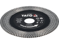Tarcza diamentowa do cięcia płytek ceramicznych, widok pod kątem, z diamentowym obrzeżem YATO YT-59973