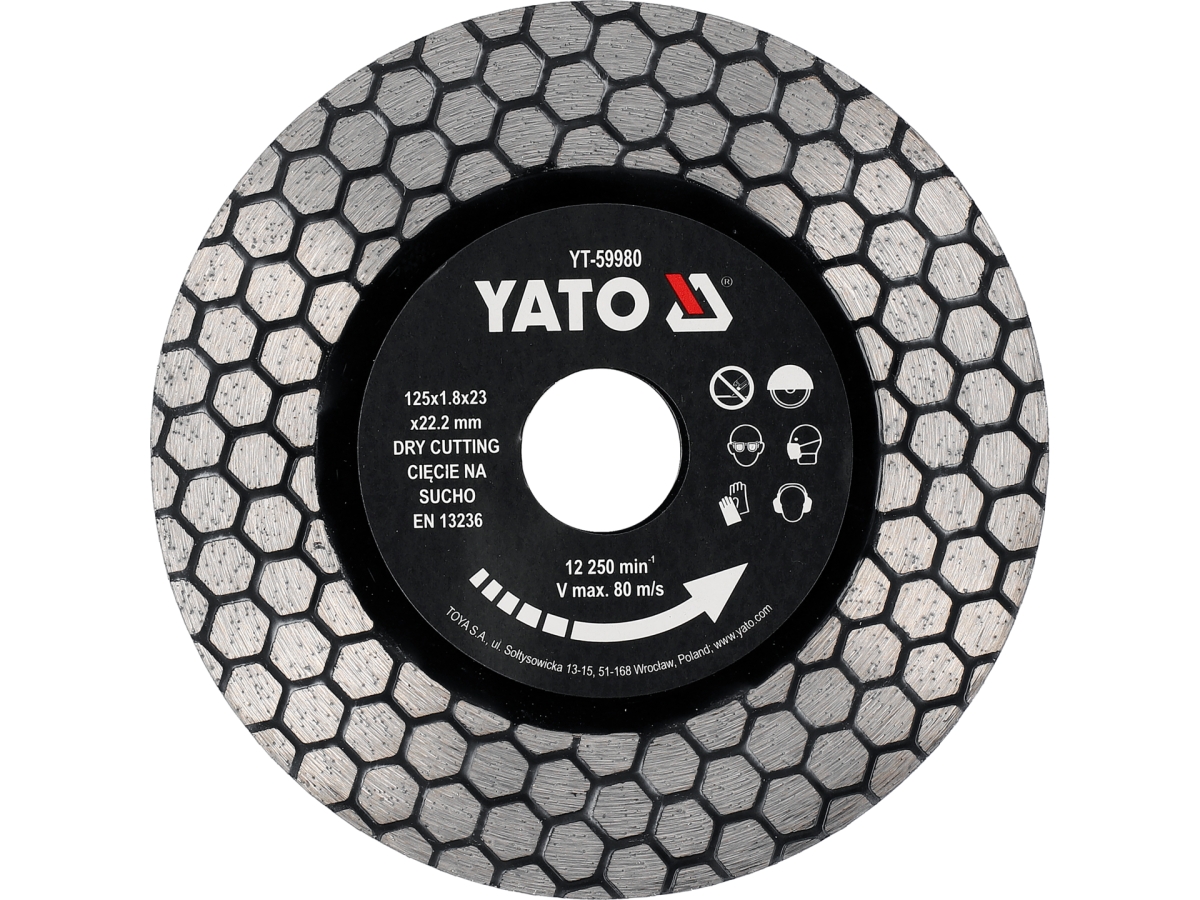 Tarcza diamentowa do cięcia na sucho z plastrową krawędzią tnącą YATO YT-59980