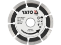 Tarcza diamentowa segmentowa 115 mm z białą etykietą i logo YATO YT-6002