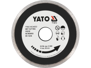 Tarcza diamentowa YATO 115x22.2mm segment ciągły do ceramiki YT-6012