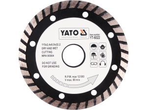 Tarcza diamentowa YATO turbo 115x22.2mm do betonu kamienia YT-6022