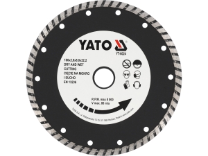 Tarcza diamentowa YATO 180mm turbo tnąca do betonu kostki brukowej kamienia YT-6024