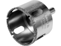 Wiertło diamentowe otwornica 50 mm do gresu, widok z boku z pokrytą diamentem krawędzią tnącą YATO YT-60432