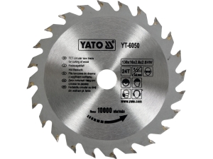 Piła tarczowa do drewna YATO 130x16mm 24 zęby tnąca YT-6050