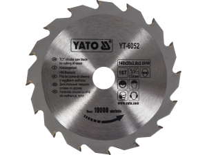 Tarcza tnąca widiowa do drewna YATO 140x20mm 16 zębów pilarska YT-6052
