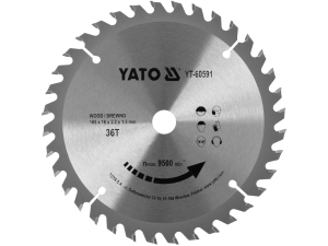 Piła tarczowa YATO widiowa 165x16mm 36 zębów do drewna tnąca YT-60591