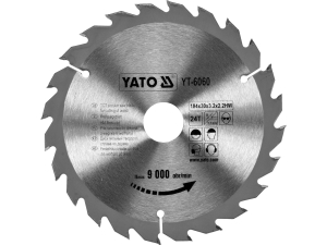 Piła tarczowa YATO widiowa 184x30mm 24 zęby do drewna tnąca YT-6060