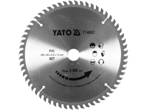 Tarcza widiowa do PCV YATO 185x20mm 60t do listew korytek YT-60627