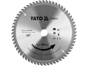 Piła tarczowa YATO widiowa 190x20mm 60 zębów do drewna tnąca YT-60636