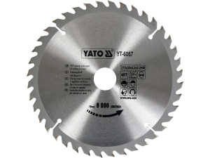 Piła tarczowa widiowa YATO 210x30mm 40 zębów do drewna grubość 3 2mm YT-6067