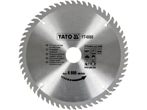 Piła tarczowa widiowa YATO 210x30mm 60 zębów do drewna grubość 3 2mm YT-6068