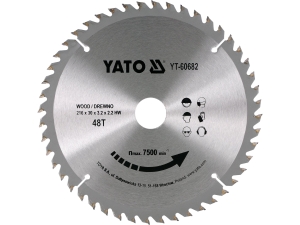 Piła tarczowa do drewna YATO 216x30mm 48 zębów tnąca widiowa seria YATO YT-60682