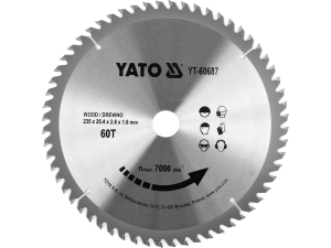 Tarcza widiowa do drewna YATO 235x25.4mm 60t naprzemianskośna YT-60687