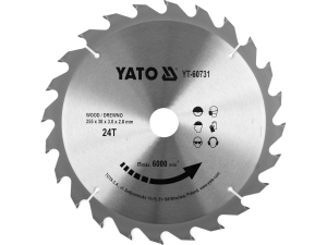 Tarcza widiowa do drewna YATO 255x30mm 24t z węglika wolframu YT-60731