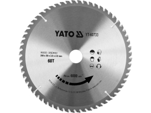 Tarcza widiowa do drewna YATO 255x30mm 60t z węglika wolframu YT-60733