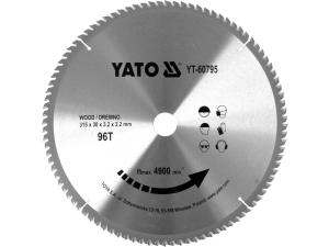 Tarcza widiowa do drewna YATO 315x30mm 96t naprzemianskośna YT-60795