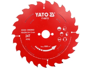Tarcza tct PTFE do drewna 165*20*24t YATO YT-608732
