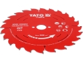 Tarcza tct do drewna 165 mm widok z ukosa na zęby i otwór YATO YT-608732