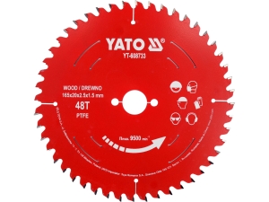 Tarcza tct PTFE do drewna 165*20*48t YATO YT-608733