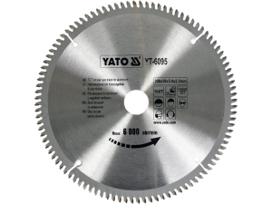 Piła tarczowa do aluminium YATO 250x30mm 100 zębów widiowa tnąca YT-6095